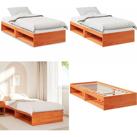 vidaXL Lit de jour avec matelas cire marron 80x200 cm bois pin massif