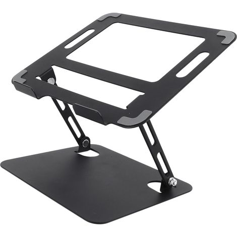 Zusammenklappbarer Laptopständer, höhenverstellbar, aus Kohlenstoffstahl, fürs Büro, schwarz. (1/5)
