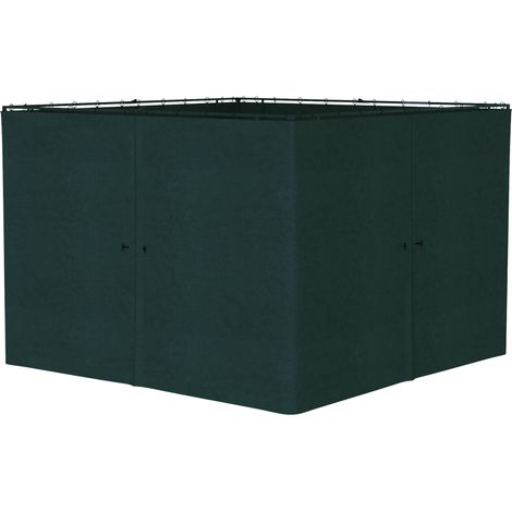 4 panneaux latéraux pour un pavillon de jardin fixe de 300 x 300 cm, protection contre la pluie, le vent et le soleil, gris