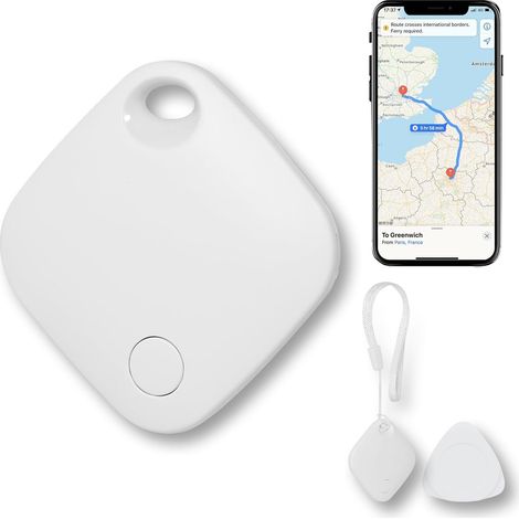 Traceur pour animaux, véhicules, clés et bagages - Localisation mondiale en temps réel, blanc, 1 paquet, batterie (1/5)