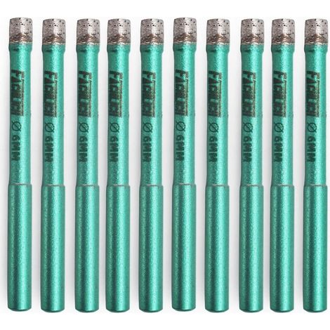 Diamantbohrer 6mm 10 Stück Nassbohrkronen Rundschaft für Fliesen (1/5)