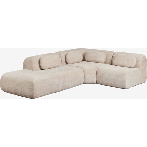 Divano modulare angolare a 3 pezzi con chaise longue sinistra in ciniglia confezionato sottovuoto Merida SKLUM (1/5)