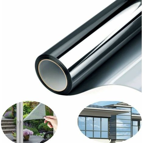 Film Fenêtre Anti Regard Film Miroir sans Tain Anti UV Film de Protection Solaire Film Auto-Adhésif 40x400cm-