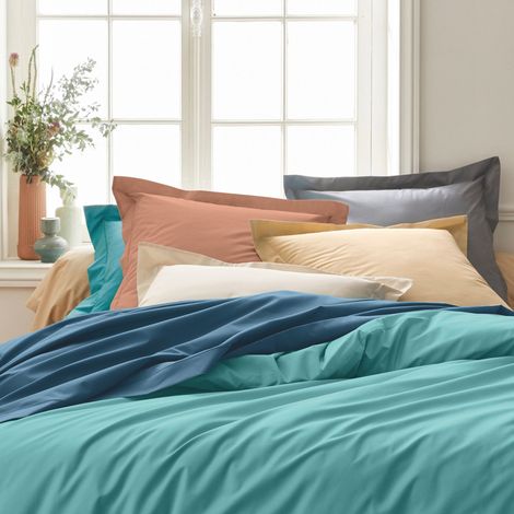 Taie d'oreiller 100% percale 50x70 cognac - Tradilinge (1/2)