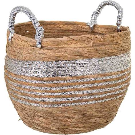 Capazo de fibra natural marrón 28x28x24 (1/5)