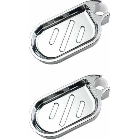Jabonera para barra de ducha de 22 mm, jabonera de ducha de plástico ABS, soporte para jabón de ducha, 2 piezas (1/5)