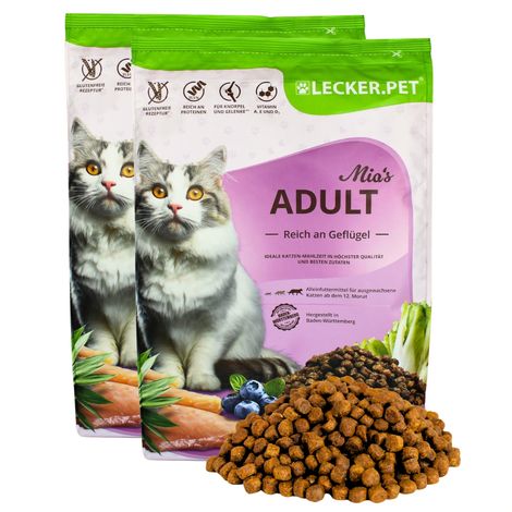 5 kg Lecker.Pet® Mia's Adult Herzhaftes Geflügel Katzenfutter Trockenfutter Vollnahrung (1/5)