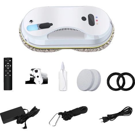 Robot de nettoyage de fenêtres, télécommande, pulvérisation d'eau ultrasonique, 3800Pa, UE (1/2)