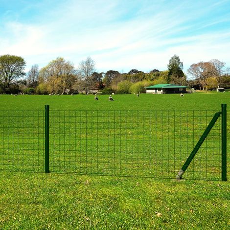 Clôture en grillage, ensemble de clôture, clôture de jardin, grillage à mailles losangées, 25 x 1,2 m