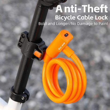 Verrou de sécurité Portable pour vélo, câble en acier, antivol, élasticité, fil de vélo de route, Cycle (1/5)