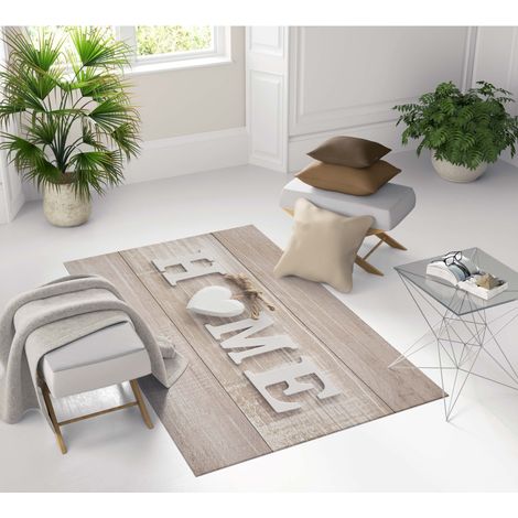 TAPPETO FANTASY HD moderno camera e salotto SHABBY CHIC HOME cuore bianco Cm. 120x180 (1/5)