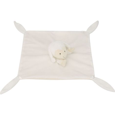 1 serviette de sécurité pour bébé, peluche apaisante en peluche et coton PP, motif mouton, pour sommeil et éveil sensoriel (1/5)