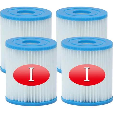Paquete de 4 cartuchos de filtro de repuesto tamaño I para Bestway tipo I para piscina Bestway 58093 (1/5)
