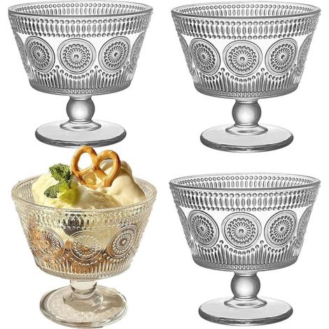 Set mit 4 Dessertgläsern – 260 ml – Wiederverwendbare Eisschalen für Obst, Salate und Snacks (1/5)