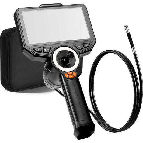 Mophorn Drehbare Endoskopkamera mit Licht, Inspektionskamera mit 360° schwenkbarem Kopf, IP67 wasserdichte Rohrkamera mit 6-Zoll-Display, 1,5 m Kabel, 7000mAh, 8 mm Boreskopkamera für Hausinspektionen (1/5)
