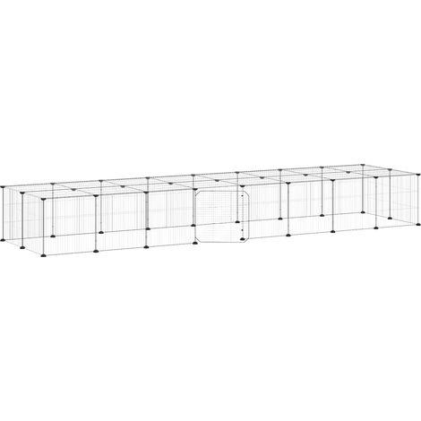 Maison Exclusive - Gabbia per Animali 36 Pannelli con Porta Nera 280x70x35 cm Acciaio (1/5)