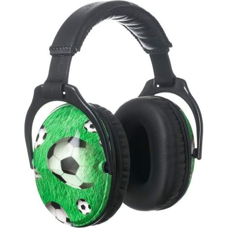 ZOLGINAH Confortable, Réglable et ajustable Protection Auditive pour Enfants SNR 28 dB, Prévient les Troubles Auditifs (Football Vert) (1/5)
