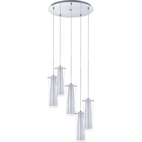 Suspension luminaire Pinto à 5 lampes, lustre suspendu en acier aspect (1/5)