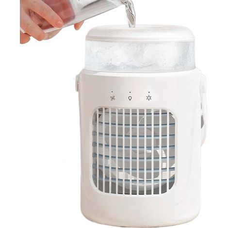 Mini climatiseurs portables,600 ml Grand réservoir d'eau,3vitesse,8 000 mAh grand,Réglage vertical à 180°,Maison et Voyage,Blanc (1/5)