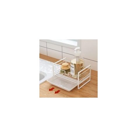 Schwammhalter aus Edelstahl, multifunktionaler Küchenschwammhalter für Spülbecken, Spülmittelhalter, Küchenaccessoires für Arbeitsplatte und Badezimmer - Crezuo