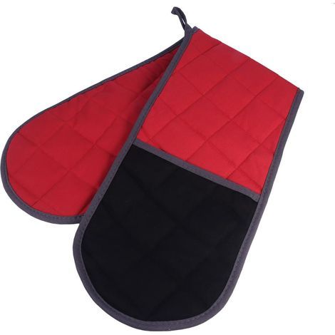 Manique - Coton - Double Couche - Résistante Chaleur Jusqu'à 200 °C - Pour Four et Cuisinière - 1 Paire