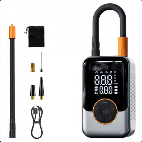 3000mAh Mini Pompe à Air Électrique,Compresseur à Air Portatif Gonfleur Pneus sans Fil 150PSI avec écran LCD Numérique,Pompe à air Rechargeable pour Voiture,Vélo, Moto, Scoote, Balle (1/5)