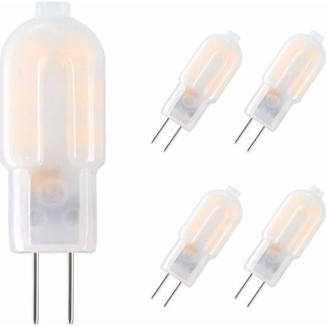 G4 LED Ampoule,5-Pack 15W Ampoules Halogènes Équivalentes,Ampoule LED G4 2W Économie Pour Les Ampoules de Hotte,AC/DC 12V 130LM 3000K (1/5)