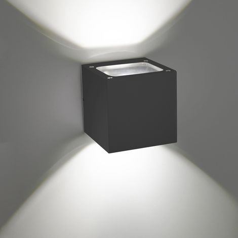 Sole Lampada da parete LED IP54 per esterni ed interni in alluminio pressofuso Grigio Scuro 2x10W 3000K design moderno compatto e versatile