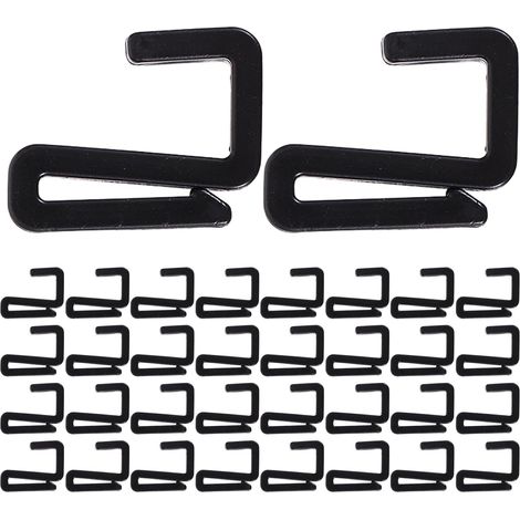 de 40 crochets en S plats en plastique noir pour armoire et (1/5)