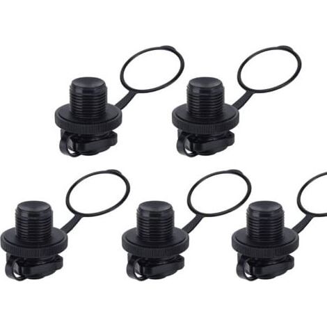 Valvola di gonfiaggio a spirale, 5 tappi adattatori per valvola dell'aria, tappi gonfiabili a spirale per gommoni, barche da pesca e materassi ad aria (1/5)