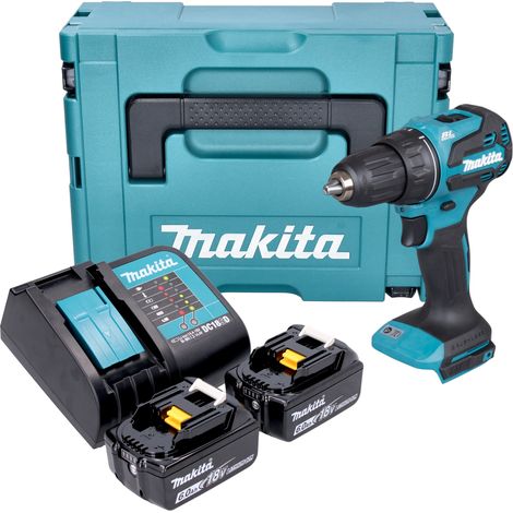 Taladro atornillador a batería Makita DDF 490 SGJ 18 V 65 Nm 1/2" sin escobillas + 2 baterías de 6,0 Ah + cargador + Makpac (1/5)