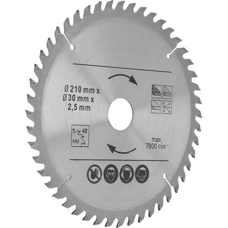 Kreissägeblatt aus Hartmetall für Holz, Kunststoff und Holzbearbeitung, kompatibel mit Gehrungssägen und Tischkreissägen, 210 mm x 48 Zähne x 30 mm Bohrung (8-1/4 Zoll) (1/5)