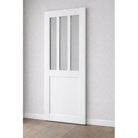 Puerta corredera de taller blanca H204 x L73 cm Gd Menusieries