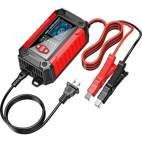 Ortviai Chargeur et Testeur de Batterie Voiture 12 V/6 A avec Réparation par Impulsion, Mesure SOC/SOH, pour Batteries AGM, Lithium-Fer et Plomb-Acid (1/5)