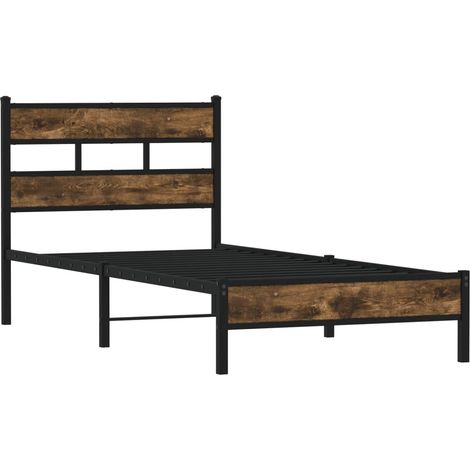 Bed Frame without Mattress with Headboard Sonoma Oak 90x190 cm Single vidaXL (1/4)