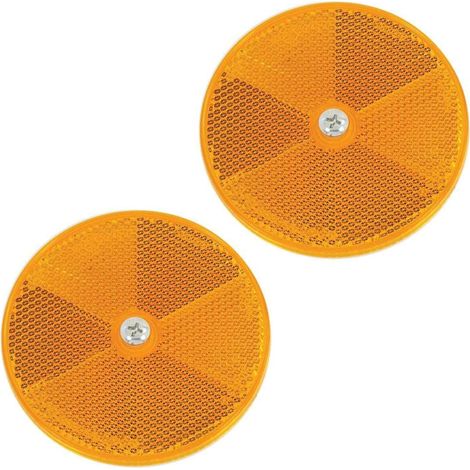 Neilsen 2pc Amber Round Reflector Light Rear Trailer Reflectors Caravan Bike