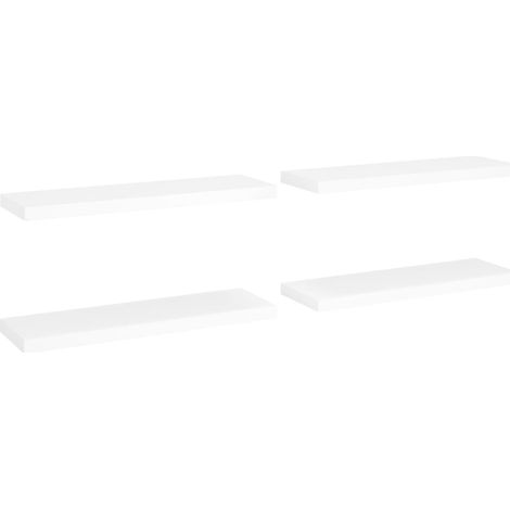 vidaXL Scaffali a Parete 4 pz Bianchi 80x23,5x3,8 cm in MDF