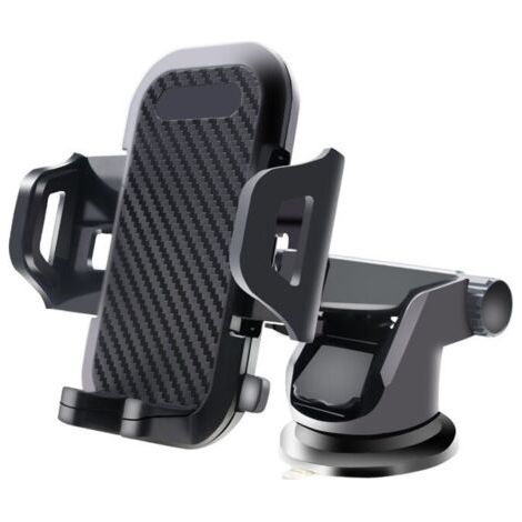 Support de tlphone portable ventouse rtractable pour voiture, support de tlphone portable multifonctionnel sortie d\'air, support de voiture lavable (noir) (1/5)