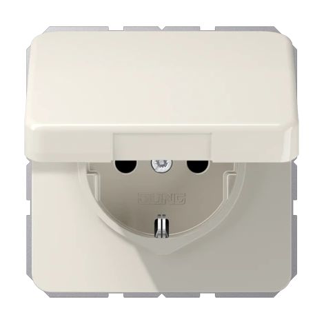 Jung Toma de corriente SCHUKO®, 16 A 250 V , tapa abatible, termoplástico, Serie CD, blanco CD 1520 BFKL