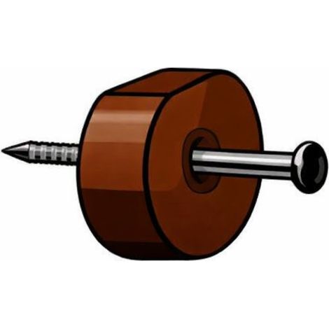 Taquet à clouer demi rond diamètre 15mm marron - MONIN - 521 430 (1/2)