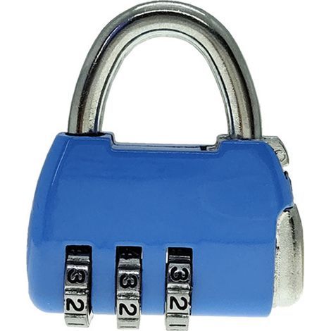3-Digit Combination Luggage Lock, Zinc Alloy, High Security, Sky Blue (1/3)