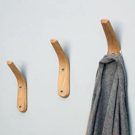 Lot de 2 patères murales en bois, style moderne et épuré, pour la maison (1/5)