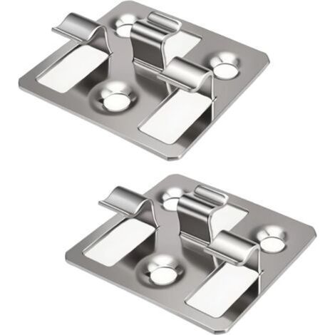 100 Pièces Attaches Cachées pour Terrasse, Clips de Terrasse-Wpc en Acier Inoxydable, Argent Composite Caché Fixation Plaque Clip, Hauteur 7 mm, pour Terrasses, Jardins et Maisons (1/5)