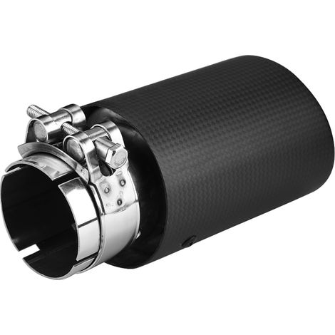 Embout de pot d'échappement style carbone, sortie unique, adaptable 54-76mm, tuyau de silencieux modifié pour voiture, finition fibre de carbone, accessoire auto. (1/5)