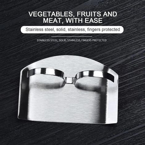 Protège-doigts acier inoxydable 430, anti-coupure ajustable, sécurité cuisine mandoline couteau (1/5)