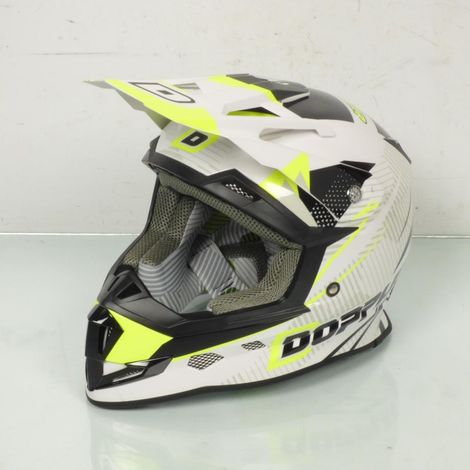 Casque moto cross Doppler blanc jaune noir taille L 59-60cm pour (1/5)