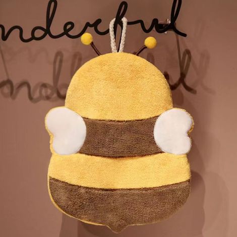 Torchon épais, absorbant, à suspendre, avec un joli motif d'animaux de dessin animé et d'abeilles, idéal pour les enfants. (1/5)