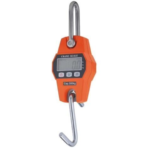 Orange Balance à suspendre 300 kg pour ferme, chasse, tir à l'arc, poids, gros poissons, ascenseur d'entrée avec capteur précis (numérique, professionnel, étui léger) (1/4)