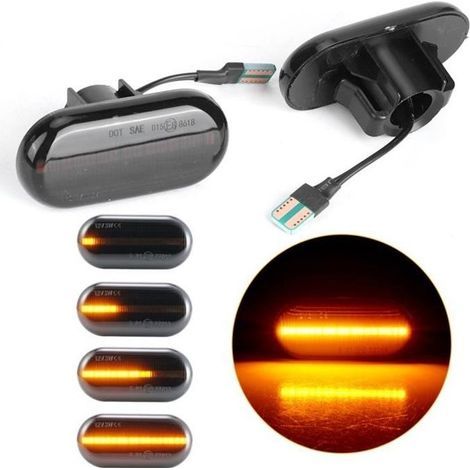 Der dynamische LED-Blinker leuchtet seitlich nacheinander auf. Passend für Renault Clio. (1/2)