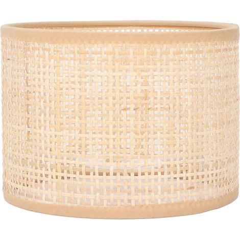 Abat-jour en rotin tissé – Diamètre 16cm – Hauteur 12cm – Compatible E27 et E14 – Design vintage pour lampes de table et lustres (1/5)